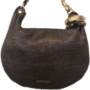 Jimmy Choo Metallic/Gunmetal Bracelet Hobo Purse